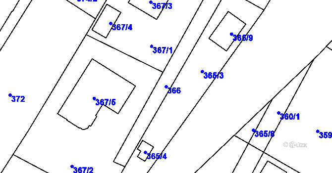 Parcela st. 366 v KÚ Nová Bělá, Katastrální mapa