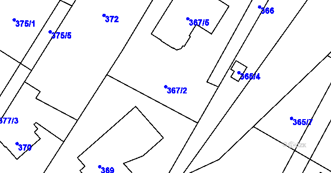 Parcela st. 367/2 v KÚ Nová Bělá, Katastrální mapa