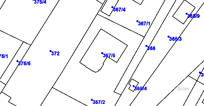 Parcela st. 367/5 v KÚ Nová Bělá, Katastrální mapa