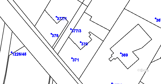 Parcela st. 370 v KÚ Nová Bělá, Katastrální mapa