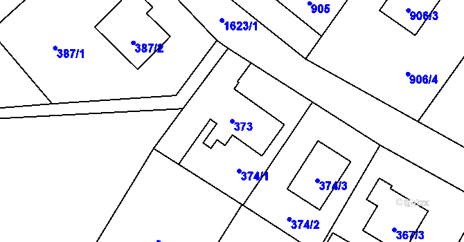 Parcela st. 373 v KÚ Nová Bělá, Katastrální mapa
