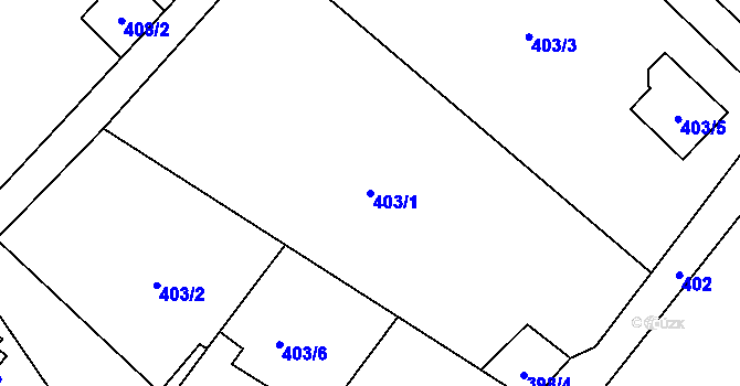 Parcela st. 403/1 v KÚ Nová Bělá, Katastrální mapa
