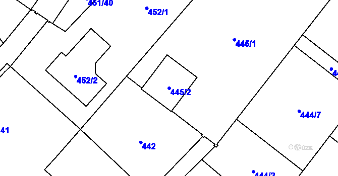 Parcela st. 445/2 v KÚ Nová Bělá, Katastrální mapa