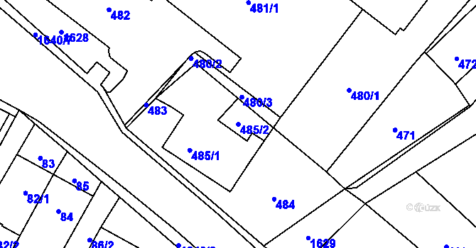 Parcela st. 485/2 v KÚ Nová Bělá, Katastrální mapa