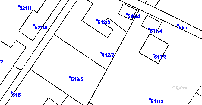 Parcela st. 512/2 v KÚ Nová Bělá, Katastrální mapa