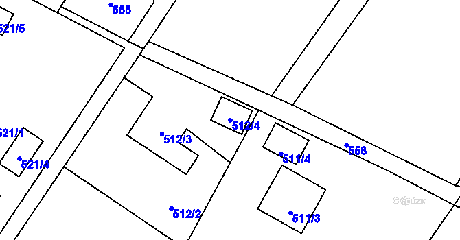 Parcela st. 512/4 v KÚ Nová Bělá, Katastrální mapa