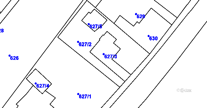 Parcela st. 627/3 v KÚ Nová Bělá, Katastrální mapa