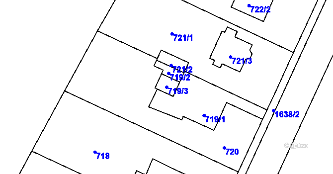 Parcela st. 719/3 v KÚ Nová Bělá, Katastrální mapa