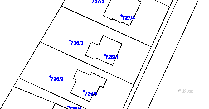 Parcela st. 726/4 v KÚ Nová Bělá, Katastrální mapa