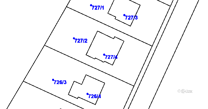 Parcela st. 727/4 v KÚ Nová Bělá, Katastrální mapa