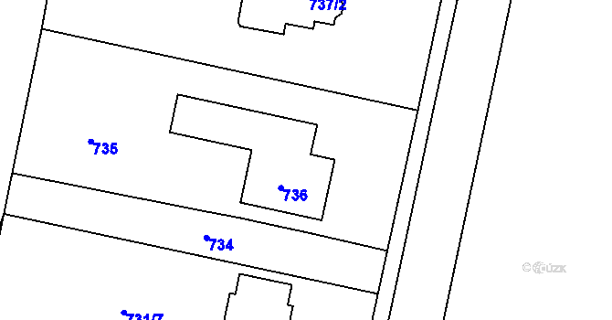 Parcela st. 732/2 v KÚ Nová Bělá, Katastrální mapa