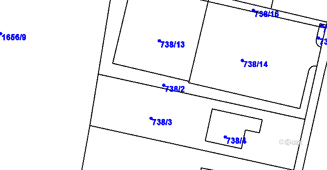 Parcela st. 738/2 v KÚ Nová Bělá, Katastrální mapa