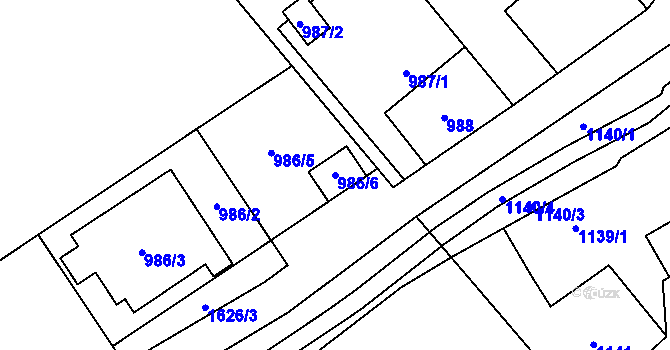 Parcela st. 986/6 v KÚ Nová Bělá, Katastrální mapa