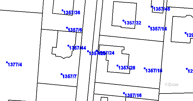 Parcela st. 1357/24 v KÚ Nová Bělá, Katastrální mapa