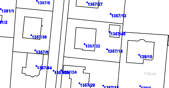 Parcela st. 1357/32 v KÚ Nová Bělá, Katastrální mapa