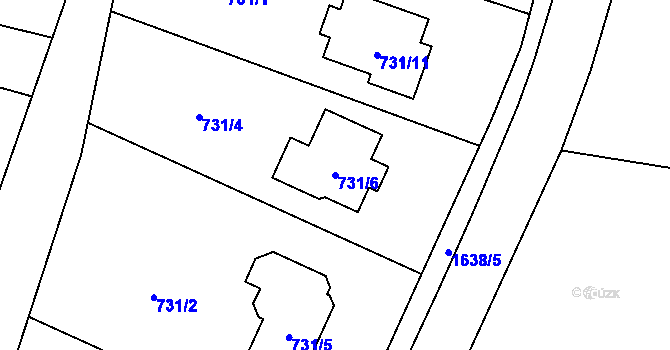 Parcela st. 731/6 v KÚ Nová Bělá, Katastrální mapa