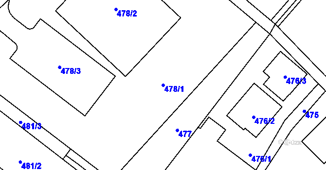 Parcela st. 478/1 v KÚ Nová Bělá, Katastrální mapa