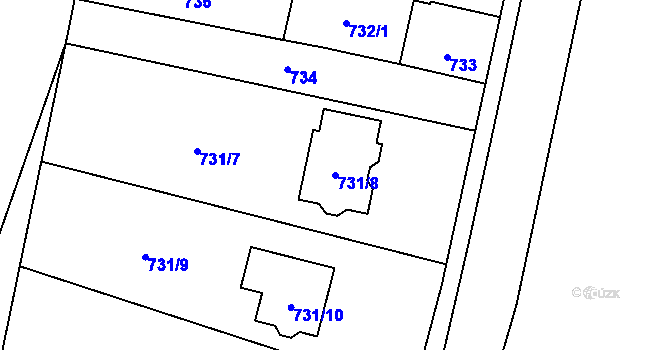 Parcela st. 731/8 v KÚ Nová Bělá, Katastrální mapa