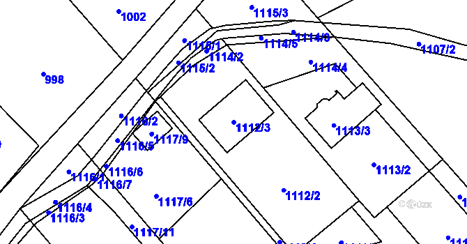 Parcela st. 1112/3 v KÚ Nová Bělá, Katastrální mapa