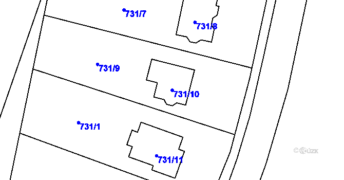 Parcela st. 731/10 v KÚ Nová Bělá, Katastrální mapa