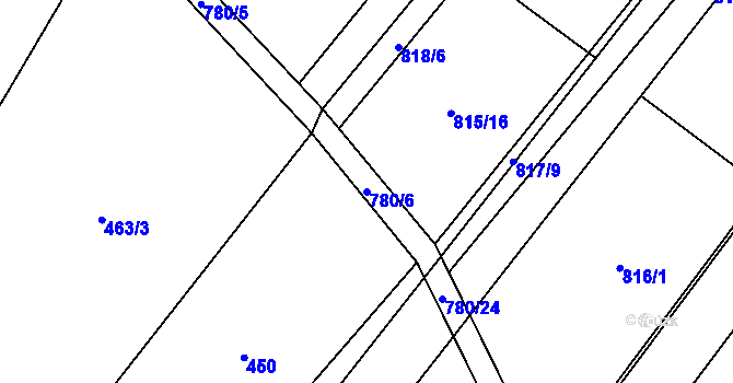 Parcela st. 780/6 v KÚ Nová Bělá, Katastrální mapa