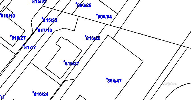 Parcela st. 816/3 v KÚ Nová Bělá, Katastrální mapa