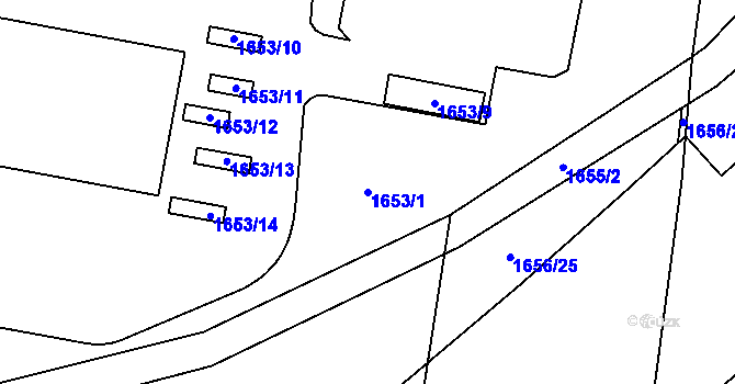 Parcela st. 1653/1 v KÚ Nová Bělá, Katastrální mapa