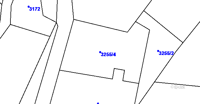 Parcela st. 3255/4 v KÚ Artolec, Katastrální mapa