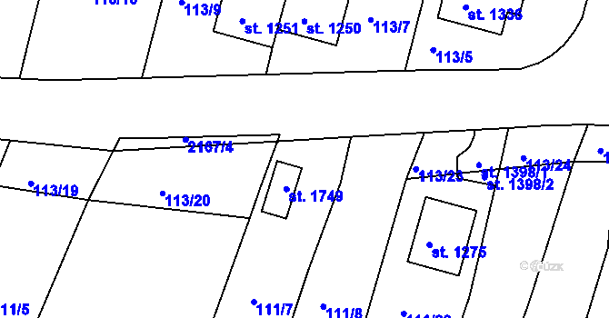 Parcela st. 113/21 v KÚ Nová Bystřice, Katastrální mapa