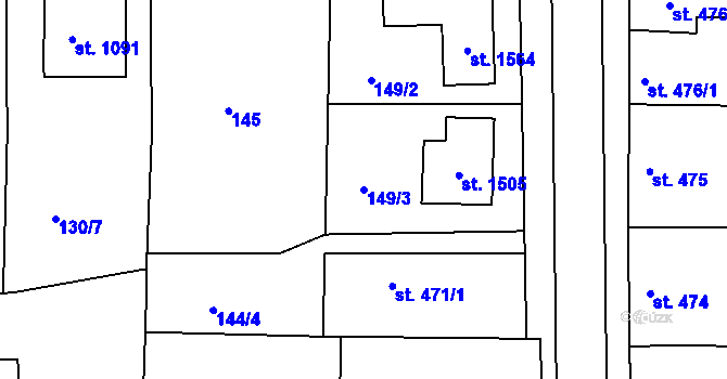 Parcela st. 149/3 v KÚ Nová Bystřice, Katastrální mapa
