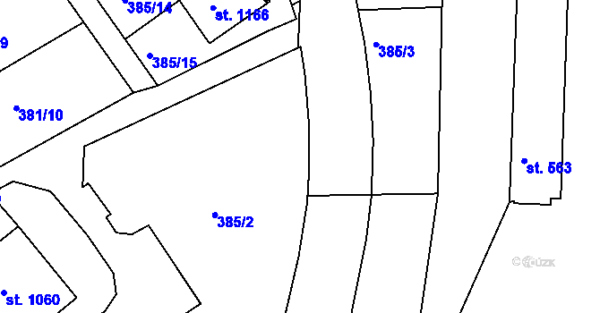 Parcela st. 385/39 v KÚ Nová Bystřice, Katastrální mapa