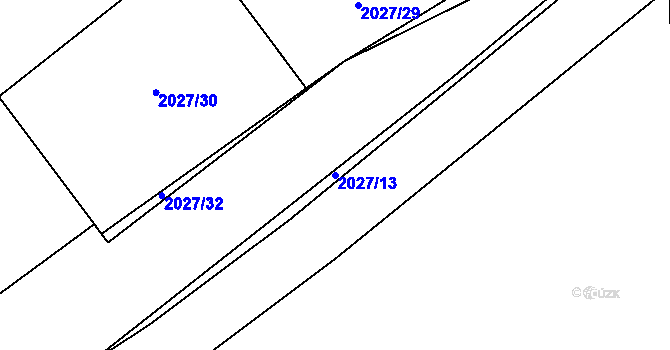 Parcela st. 2027/13 v KÚ Nová Bystřice, Katastrální mapa