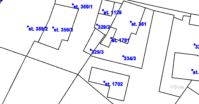 Parcela st. 334/5 v KÚ Nová Bystřice, Katastrální mapa