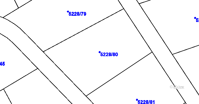 Parcela st. 5228/80 v KÚ Nová Bystřice, Katastrální mapa