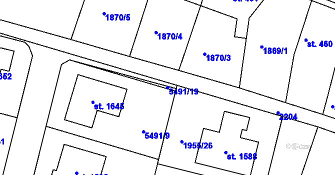 Parcela st. 5491/19 v KÚ Nová Bystřice, Katastrální mapa