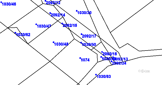 Parcela st. 1030/50 v KÚ Nová Cerekev, Katastrální mapa