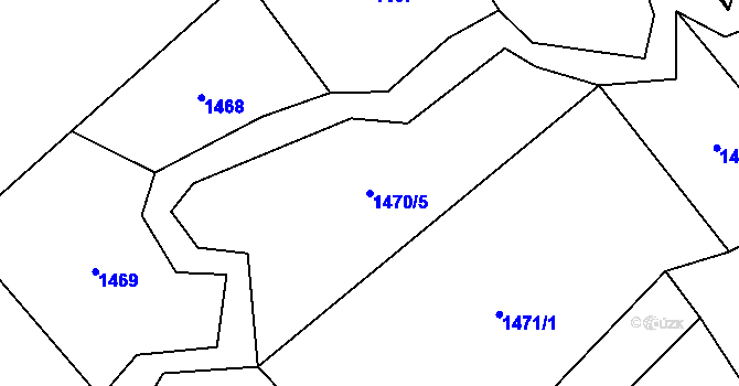 Parcela st. 1470/5 v KÚ Nová Cerekev, Katastrální mapa