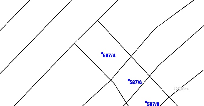 Parcela st. 587/4 v KÚ Nová Cerekev, Katastrální mapa
