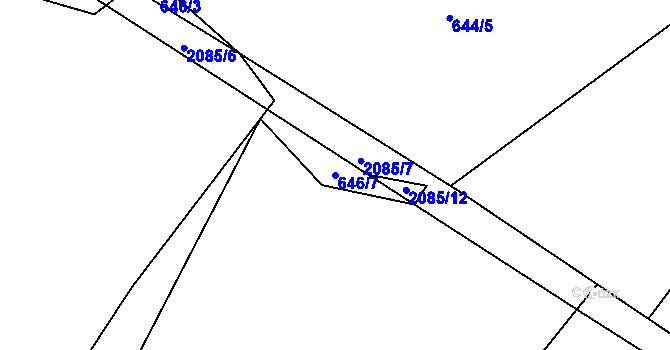 Parcela st. 646/7 v KÚ Nová Cerekev, Katastrální mapa