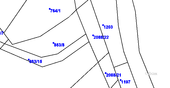 Parcela st. 863/16 v KÚ Nová Cerekev, Katastrální mapa