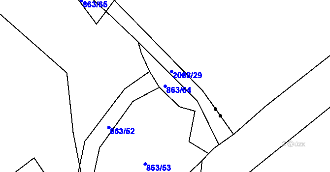 Parcela st. 863/64 v KÚ Nová Cerekev, Katastrální mapa