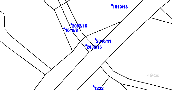 Parcela st. 2082/16 v KÚ Nová Cerekev, Katastrální mapa