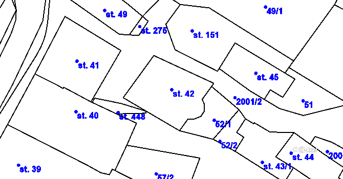 Parcela st. 42 v KÚ Nová Cerekev, Katastrální mapa