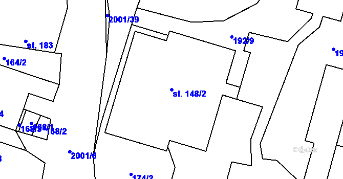 Parcela st. 148/2 v KÚ Nová Cerekev, Katastrální mapa