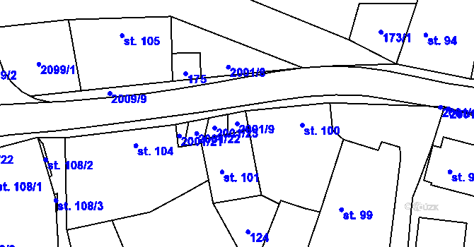 Parcela st. 2001/9 v KÚ Nová Cerekev, Katastrální mapa