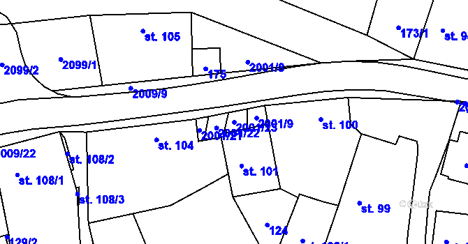 Parcela st. 2001/23 v KÚ Nová Cerekev, Katastrální mapa