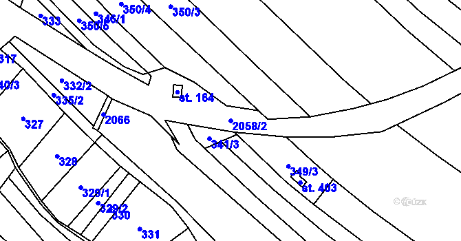 Parcela st. 2058/2 v KÚ Nová Cerekev, Katastrální mapa