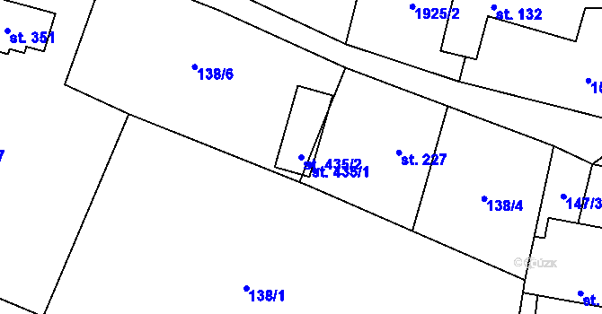 Parcela st. 435/2 v KÚ Nová Cerekev, Katastrální mapa