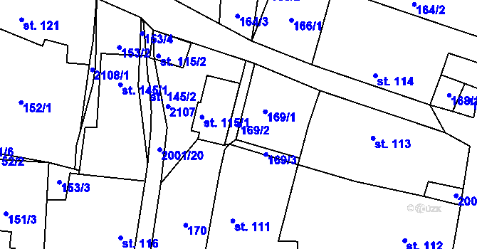 Parcela st. 169/2 v KÚ Nová Cerekev, Katastrální mapa