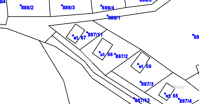 Parcela st. 56 v KÚ Stanovice u Nové Cerekve, Katastrální mapa